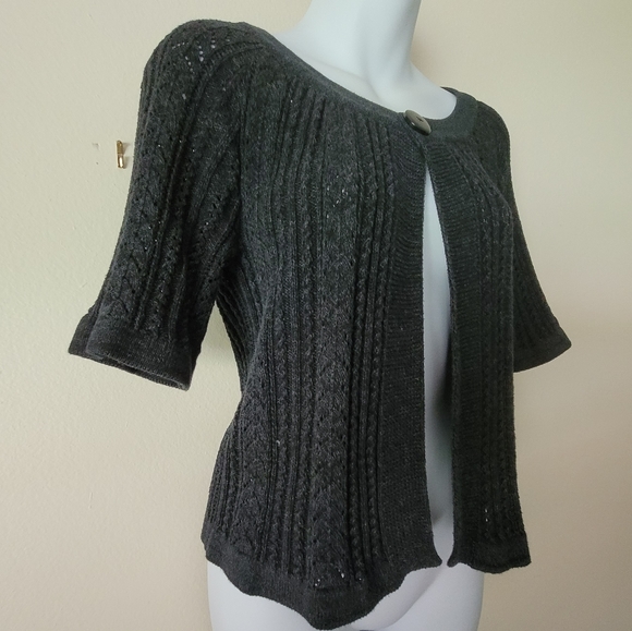 3/$20 Black Half Sleeves Cardigan - Picture 2 of 7